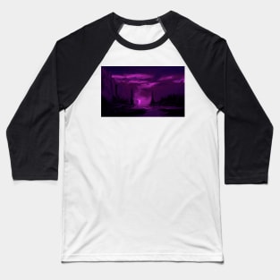 Alien Landscape Night Storm scifi Baseball T-Shirt